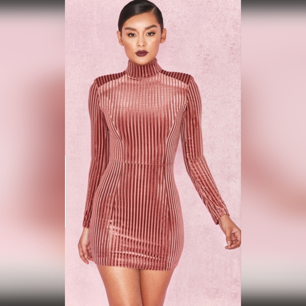 HOUSEOFCB casadei antique rose velvet mini dress VALENTINE'S DAY